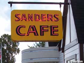 Sanders Cafe sign.