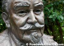 A statue of Colonel Sanders -- not the grave bust.