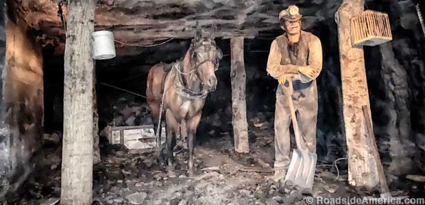 Robot mule and miner Joseph Marchelli from Sicily. 