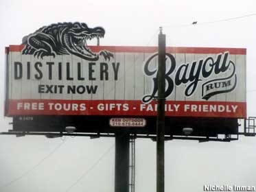 Rum distillery billboard.