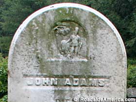Detail of the 1860 gravestone of John Adams.