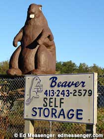 Beaver statue.
