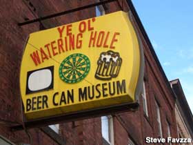 Sign for Beer Can Museum.
