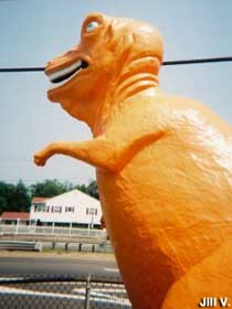 Orange dinosaur.