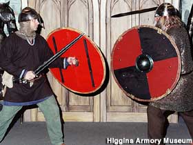 Medieval arms demonstration.    