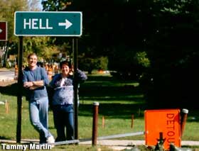 Detour to Hell sign.