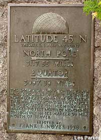 Halfway between Equator and North Pole plaque.