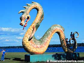 Lake Serpent statue.