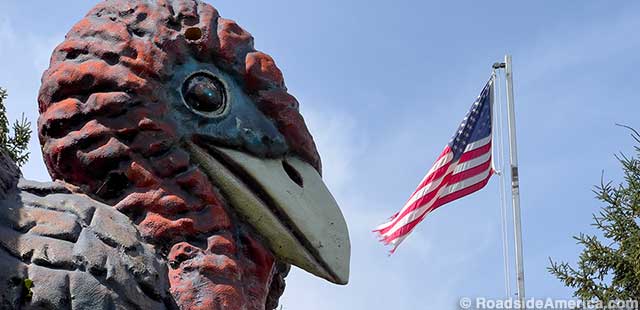 Big Tom, symbol of the USA's turkey supremacy, is the World's Largest.