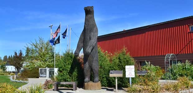 Bear statue.