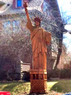 Hand Carved Statue of Liberty.