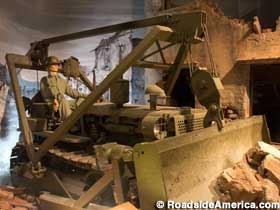 Bulldozing rubble in the Army Engineer Museum.