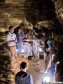 Lantern tour in Mark Twain Cave.