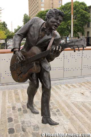 Chuck Berry statue.