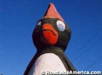 Penguin statue.