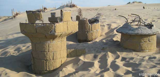 Castle in sand dune.