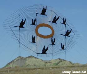 Geese on the Enchanted Highway.
