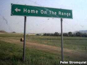 Home On The Range highway sign.