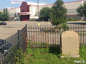 Grave in a parking lot.