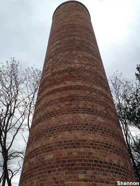 Brick water tower.