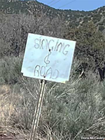 Handmade Singing Road sign.