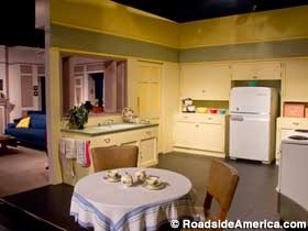 Lucy and Desi's 1953 TV kitchen, painstakingly recreated from old I Love Lucy episodes.