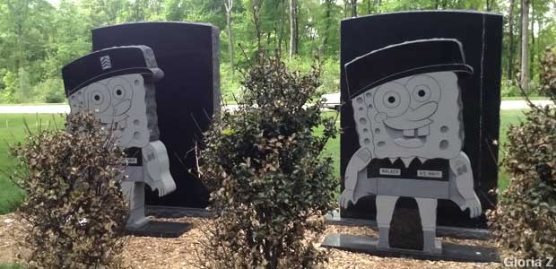 Sponge Bob grave markers.