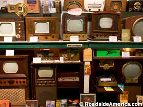 Wall of television sets.
