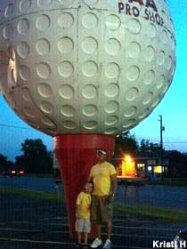 Giant golf ball.