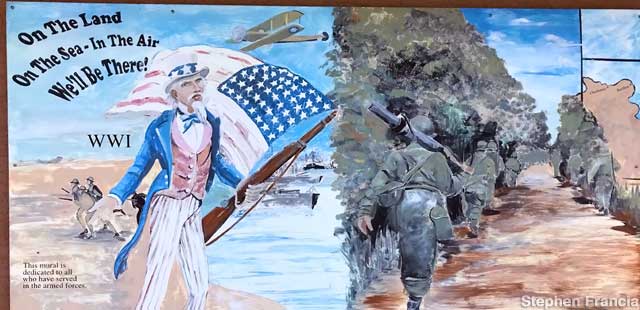War mural section.