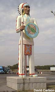 Big Cabin Indian statue.