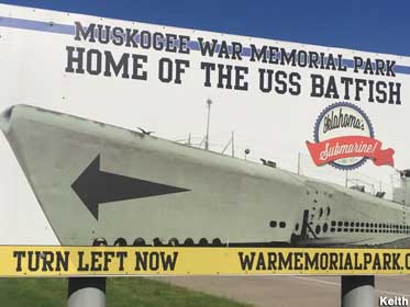Home of the USS Batfish sign.
