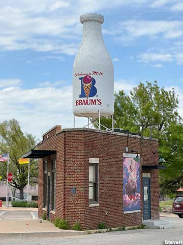 Milk bottle building.
