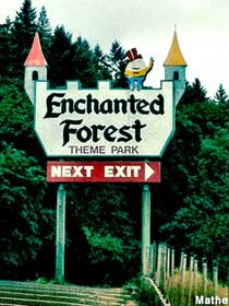 Enchanted Forest sign.