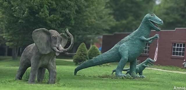 Prehistoric lawn creatures.