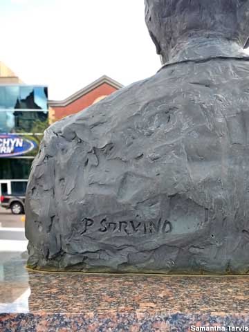 Paul Sorvino's signature on the sculpture.