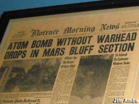 Atom Bomb Drops headline.