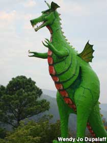 Green dragon statue.