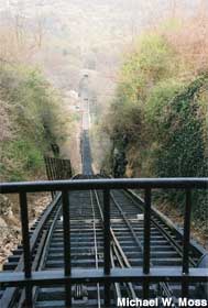 Incline railway from the top.