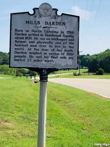 Mills Darden historical marker.