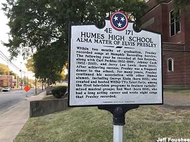 Elvis Presley Alma Mater historical marker.