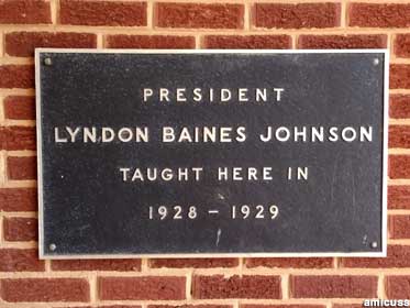 LBJ taught here plaque.