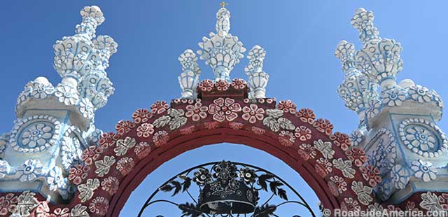 Ornate entry arch was one of the earliest mid-1970s constructions at The Sugar House.