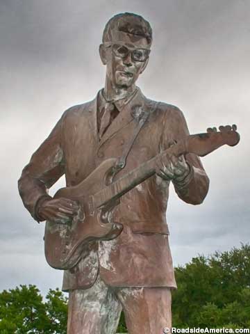 Buddy Holly statue.