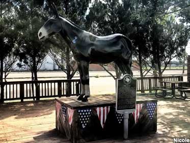 Mule statue.