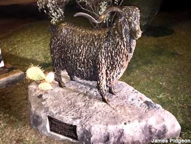 Angora Goat Capital statue.