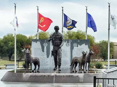 Military dog monument.