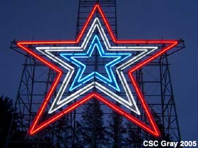 Red, white and blue star.