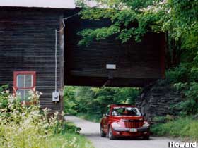 Drive under a barn.
