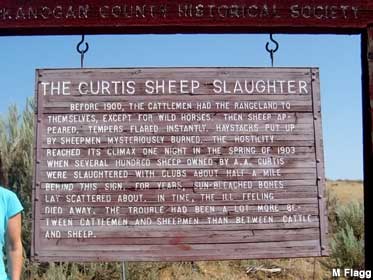 Curtis Sheep Slaughter sign.